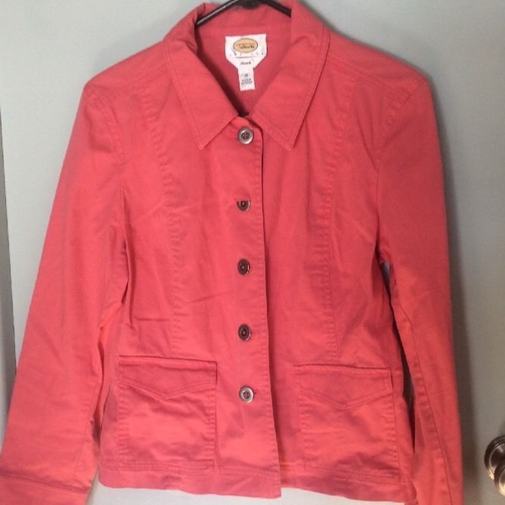 Talbots Pink Blazer Jacket size 10 petite cotton